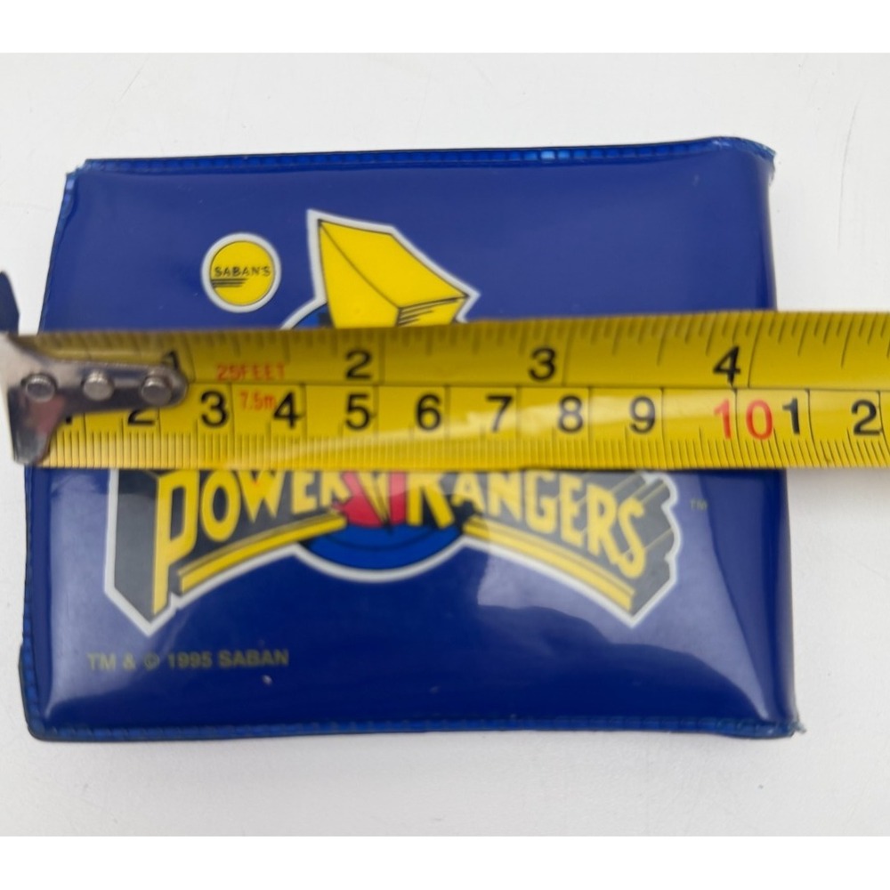 Vintage 1995 Mighty Morphin Power Rangers Blue Vinyl Bifold Wallet Saban - Picture 2 of 12